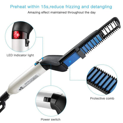 Multifunctional Men's Hair Straightener & Cap Styler